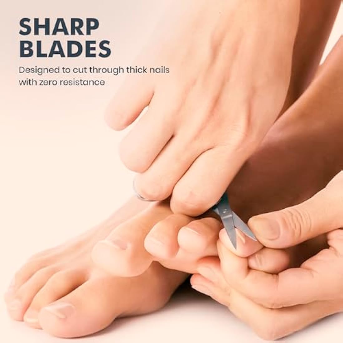 FABINOC® Curved Nail Scissors for Finger & Toenails | German Quality Stainless Steel | Small Sharp Bathroom Scissors for Eybrow, Nose, Moustache Trimming