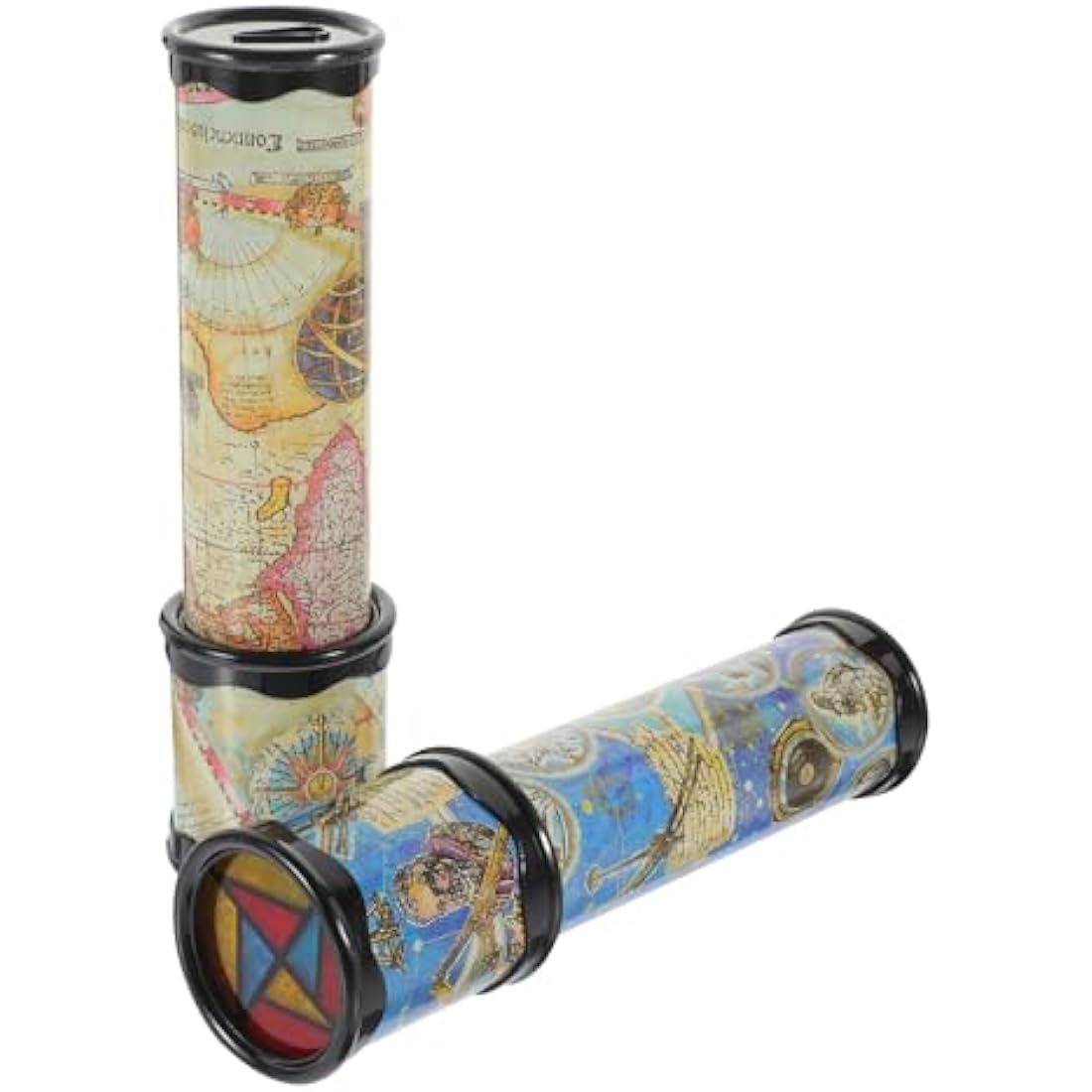 20cm Kaleidoscope for Kids, 2 Pack Retro Kaleidoscope Toy Party Bag Fillers for Kids, Christmas, New Year and Birthday Party, School Classroom Prizes Random Color)