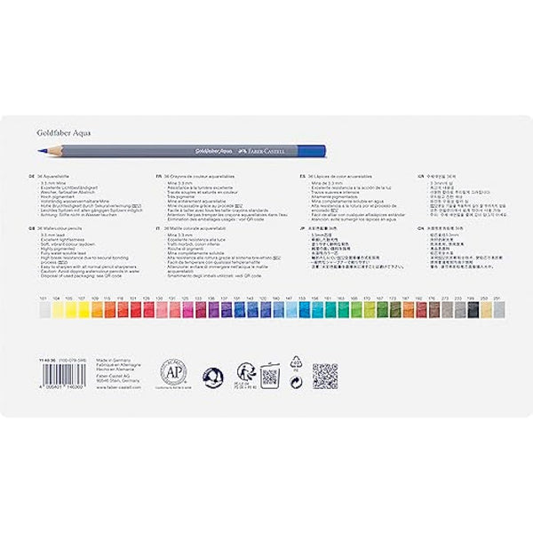 Faber-Castell Creative Studio Goldfaber Colour Pencil, Multicoloured (Multicoloured) Tin Of 36 Pencils, For Art, Craft, Drawing, Sketching, Home, School, University, Colouring