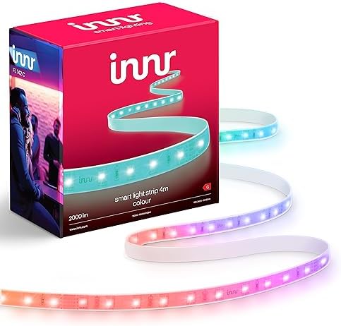 Innr Zigbee LED Strip Light 4m, Works with Hue* and Alexa (Hub Required), Self-Adhesive, RGB Colour Lights, Warm White to Cool White (1800K-6500K), Indoor Smart Light Strip, 2000 lm