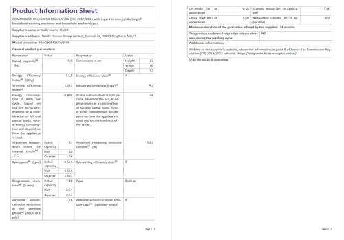 Haier HWQ90B416FWB-UK 9kg Integrated Washing Machine, A Rated, White & Black
