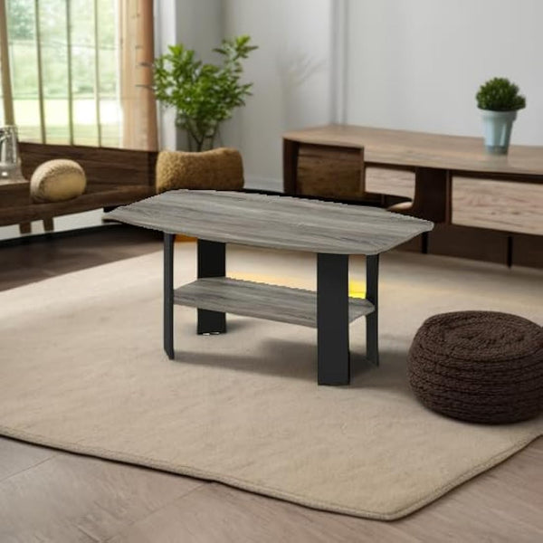 Furinno Simple Design Coffee Table, Side Table, French Oak/Black