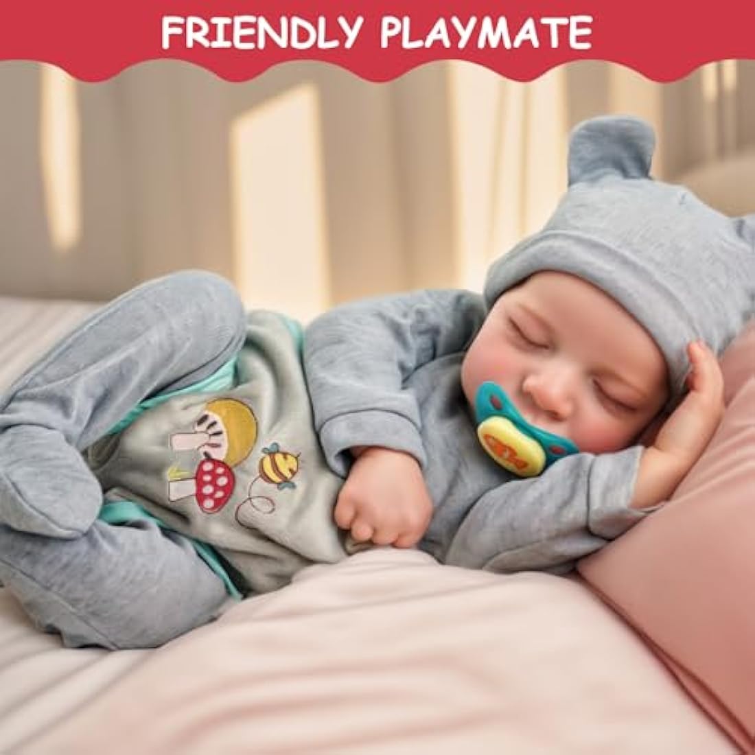 BABESIDE Reborn Dolls Boy - 17 Inches Handmade Washable Reborn Babies Vinyl Body with Clothes, Reborn Baby Doll Looks Like a Real Baby (Closed-Eyes Boy)