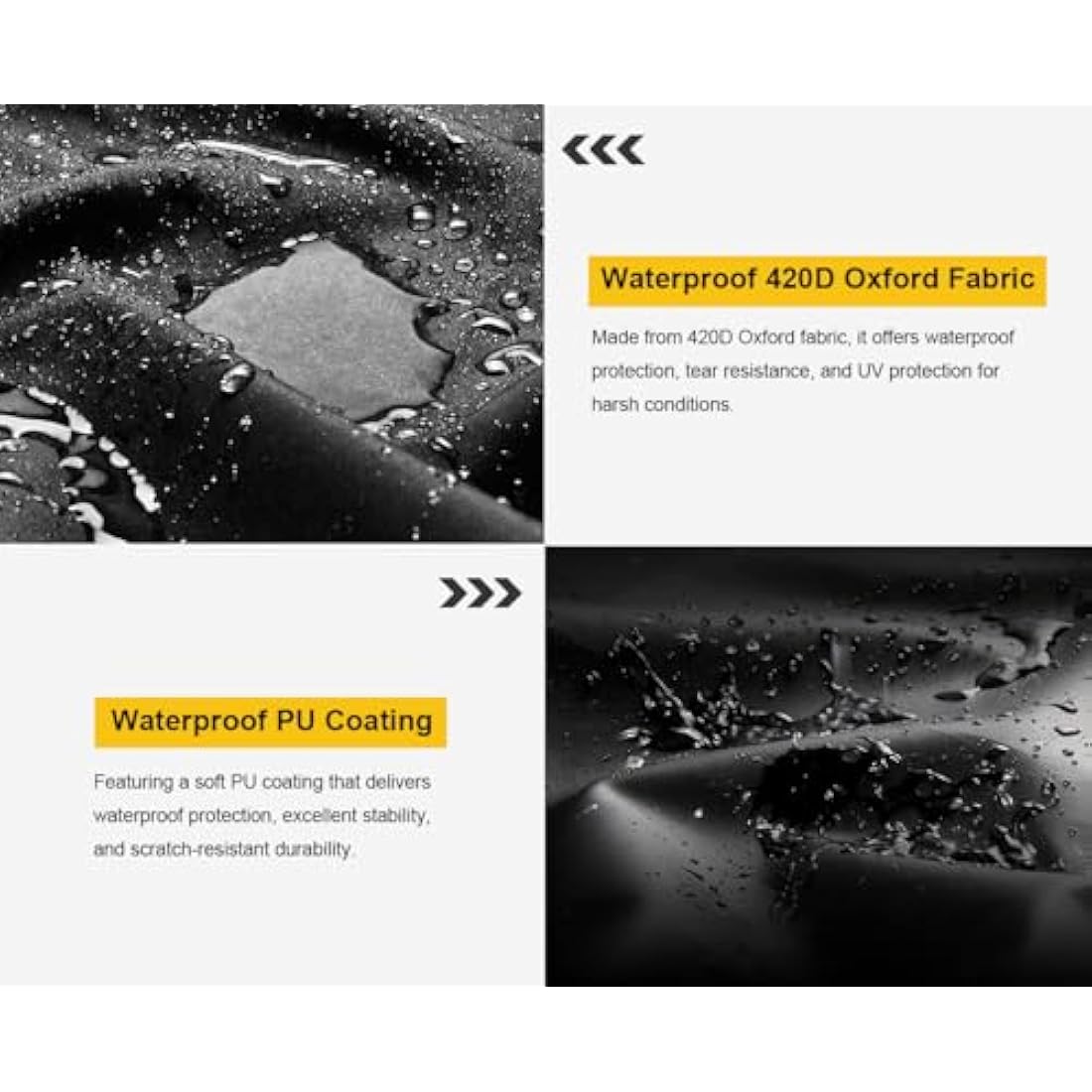 Dokon Garden Stacking Chair Covers Waterproof Garden Chair Cover Heavy Duty 420D Oxford Fabric Windproof Anti-UV Stackable Chair Cover with Air Vent, Patio Outdoor Chair Covers - 65x85x85/120cm