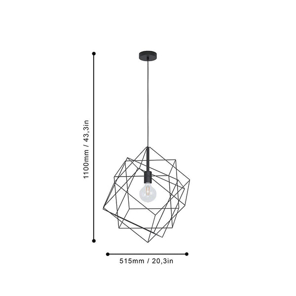 EGLO Straiton Pendant Light, 1-Bulb Pendant Lamp, Vintage, Industrial, Steel Pendant Light in Black, Dining Table Lamp, Living Room Lamp, Hanging with