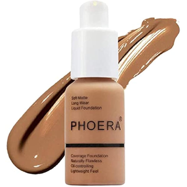 Aquapurity Phoera® Full Coverage Foundation Soft Matte Oil Control Concealer 30ml Flawless Cream Smooth Long Lasting (107 Honey)