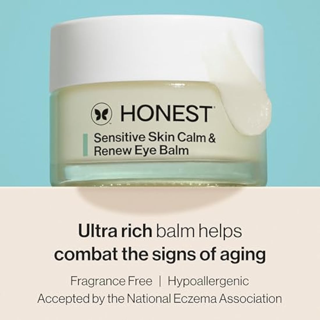 Honest Beauty Calm + Renew Anti-Aging Melting Eye Balm for Sensitive + Dry Skin | Shea Butter, Argan Oil, + Aloe | EWG Verified, Vegan + Cruelty Free | .5 fl oz