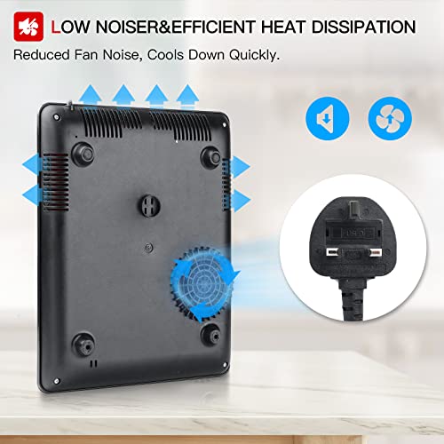 IsEasy Single Induction Cooker 2100W Portable Induction Hob with Slim Black Crystal Panel Body, Induction Plate with 9 Power Levels Setting, Max & Min