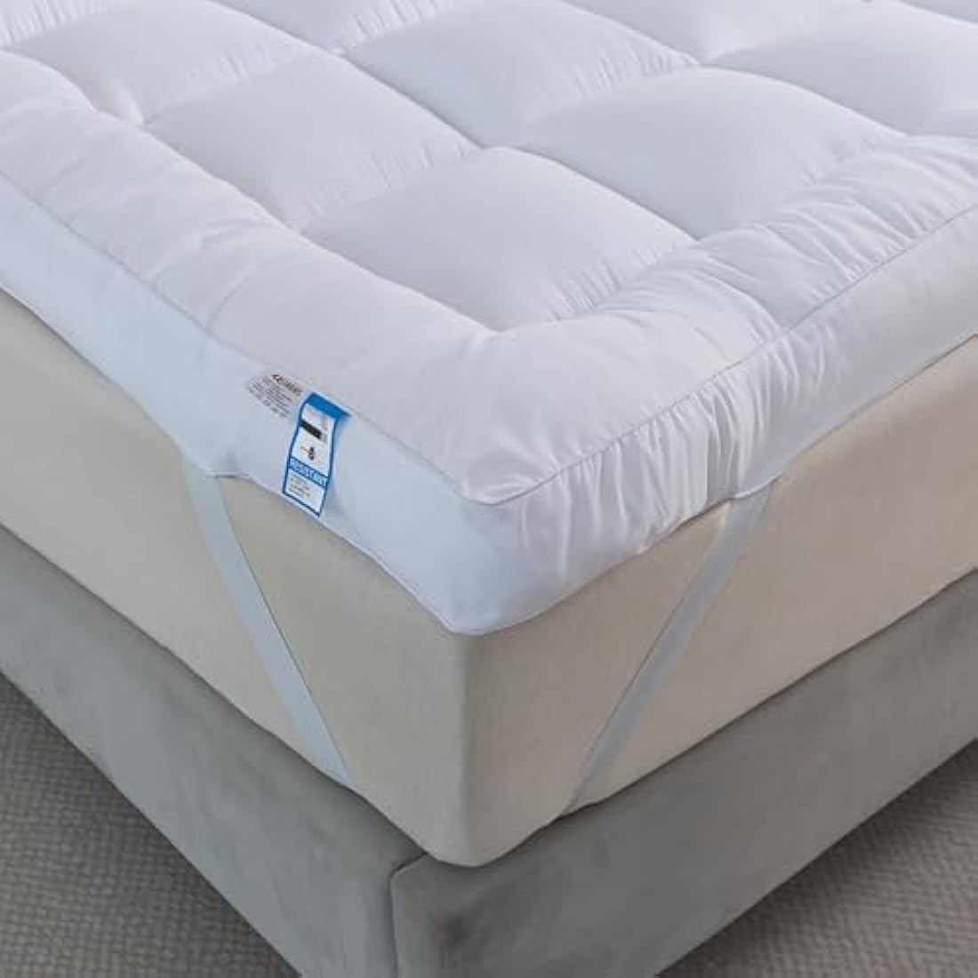 Hotel Quality Box Stitched Microfibre Mattress Topper 5cm Super soft Heavy Fill Orthopaedic Anti Allergy Quilted Mattress Topper (Single, 90cm X 190cm x5cm)
