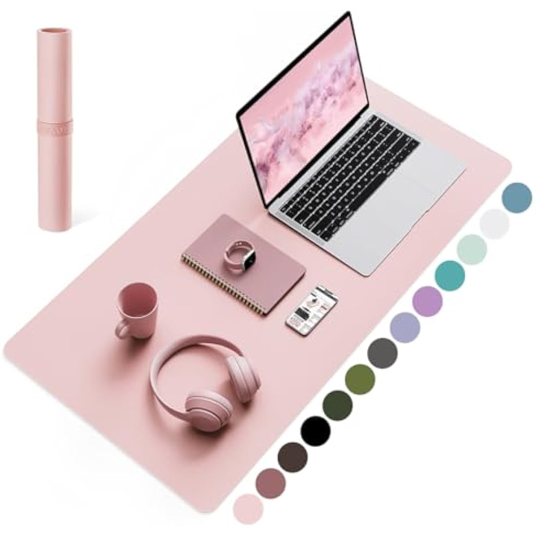 Non-Slip Desk Pad, Waterproof PVC Leather Desk Table Protector, Ultra Thin Large Mouse Pad, Easy Clean Laptop Desk Writing Mat for Office Work/Home/Decor (Pink, 80 x 40 cm)
