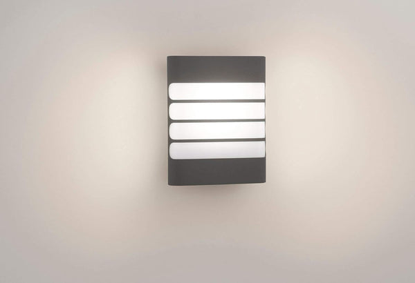 Philips myGarden Raccoon LED Wall Lantern [Anthracite] (1 x 4 W Integrated LED) for Garden and Patio Lighting