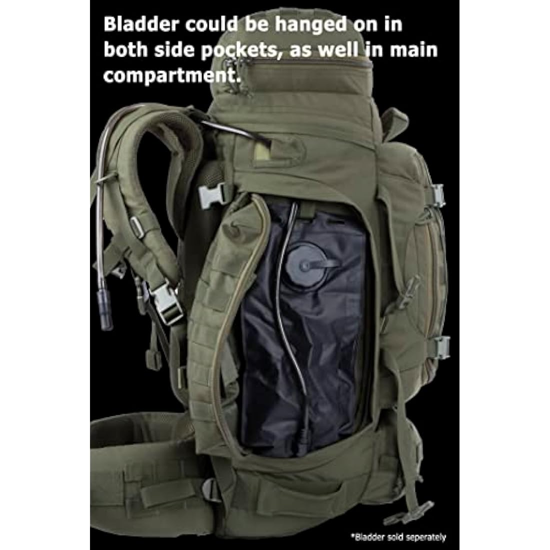 BACKFERRY Large Military Tactical Backpack Army Rucksack Internal Frame Hydration and MOLLE Compatible for Camping,Hunting,Backpacking,Hiking and Wild Adventure 70L