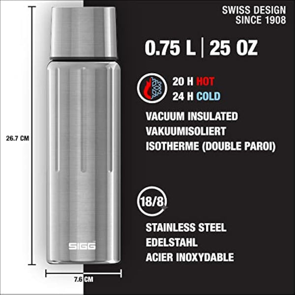 SIGG - Insulated Water Bottle - Thermo Flask Gemstone IBT - with Cup - Leakproof - Lightweight - BPA Free - 18/8 Stainless Steel - 0.5L / 0.75L / 1.1L