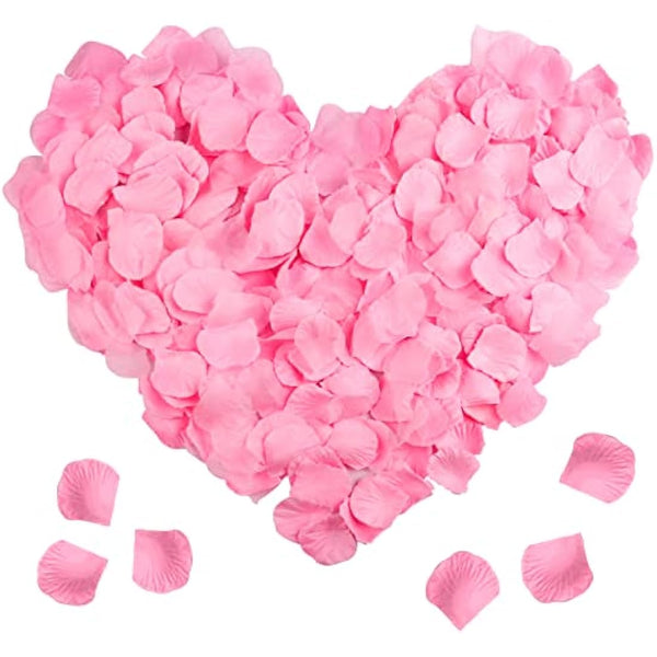 DONQL 2300PCS Pink Rose Petals Decoration, Artificial Silk Flowers Petals, Fake Roses Petals for Bed Bedroom Wedding, Red Rose Petals Romantic Valentines Birthday Party Decorations (Pink)