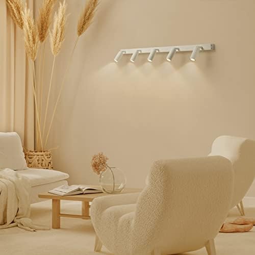 Eofiti LED Ceiling Light Rotatable White 5 Way Ceiling Spotlight 3000K Warm White Adjustable Modern Ceiling Spot Including 5X 3W G9 LED Bulbs 360LM Ceiling Lighting for Kitchen Living Room Bedroom