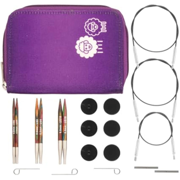 KnitPro Symfonie Starter Interchangeable Circular Needle Set 5" (13cm) | 3 Sizes (4mm to 6mm)
