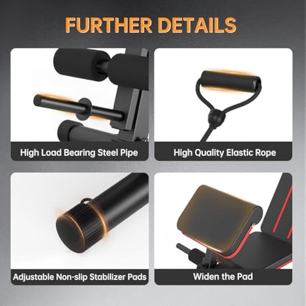 JOROTO Weight Bench Adjustable, Foldable Workout Bench Press, 350KG Load Strength Training Benches for Home Gym Full Body Workout, Roman Chair Dumbbell Bench