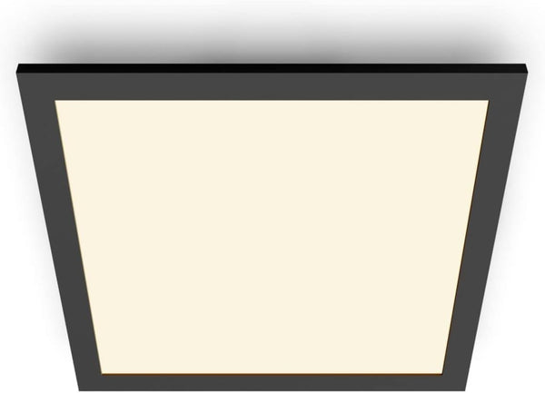 Philips LED Panel Square Ceiling Light SceneSwitch Dimmable 2700K 12W [Warm White - Black]. for Indoor Lighting, Livingroom and Bedroom