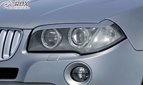 RDX Racedesign Head light spoilers compatible with BMW X3 E83 2004-2010 (ABS), Unlackiert