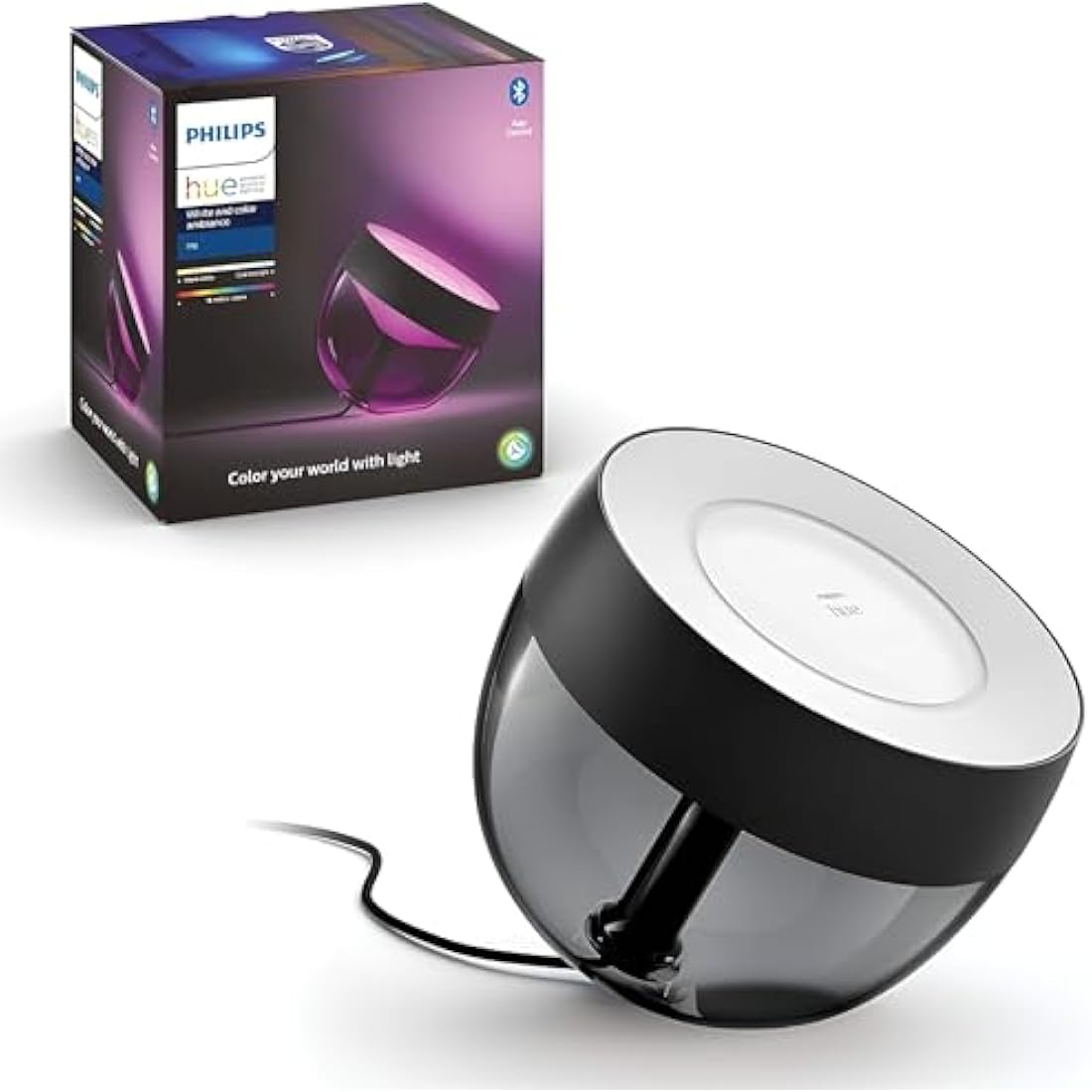 Philips Hue Iris White and Colour Ambiance LED Smart Table Light [Black - Iris only] with Bluetooth, Works with Alexa, Google Assistant and Apple Homekit