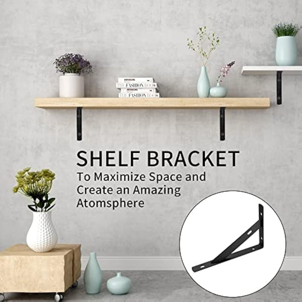8 Pieces Shelf Brackets Heavy Duty, Wall Mounted Triangle Shelving Brackets, 90 Degree Right Angle Shelf Supporters Brace Brackets, for Living Room Bedroom (150x95 mm/6x3.7 inch)