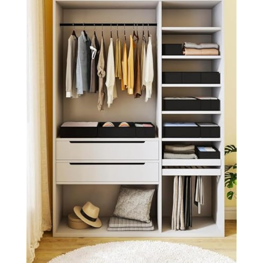 DIMJ 12 Pack Drawer Organisers Foldable Storage Box Fabric Drawer Dividers Wardrobe Storage Organiser Storage Cubes for Bras, Socks, Underwear, Ties, Scarves, Cosmetics