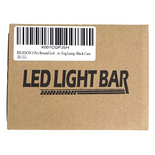 RIGIDON 2 Pcs Black Case Round Led Work Light, 9 inch 294W Spot Beam, 12V 24V Driving Lights Lamp Headlight for Car Off road Boat Truck 4x4 SUV ATV Tractors Excavator, 6000K White, Fog Lamp