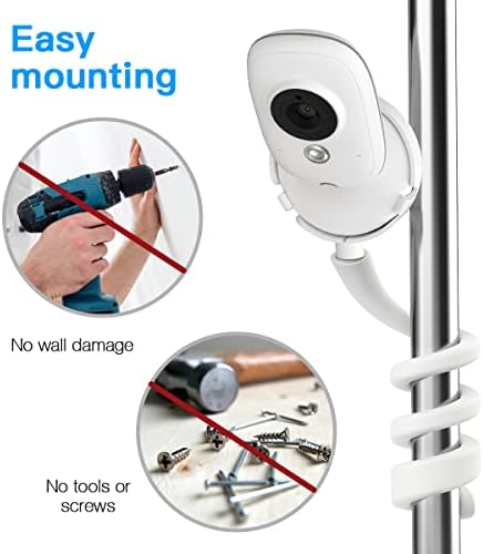 HOLACA Baby Monitor Flexible Twist Mount Bracket, Stand Holder for BOIFUN/GHB/TakTark/Lullaby Baby Monitor Camera 3.2" Screen, Flexible Twist Mount