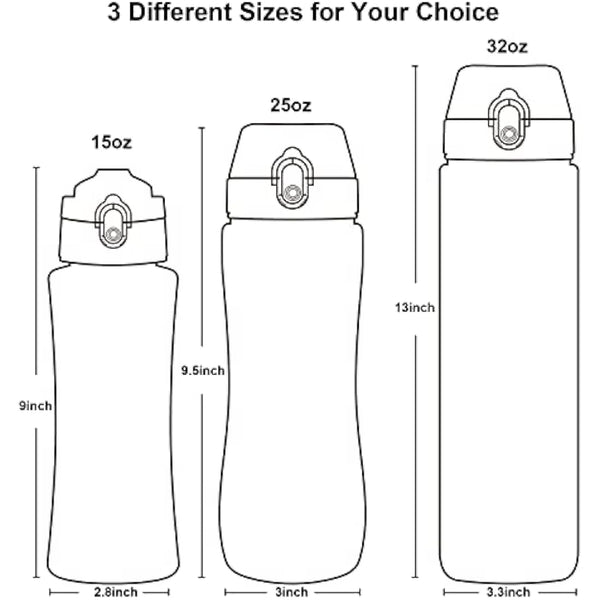 OLDLEY 750ml/25oz Water Bottles with Straw BPA Free Tritan Water Bottles for Gym School Sports Travel Leakproof Time Markings Durable Drink Bottles for Adult Kids Women Men(Green Purple, 1 Lid)