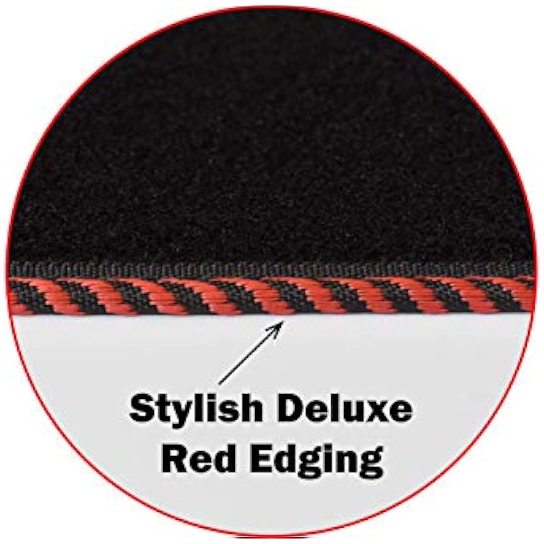 Lusso Floor Carpet Mats for Car | Tailored/Compatible to Fit Ford Kuga 2008 to 2012 | with unique logos Carpet | Front & Rear with Heel Pad | 4-Piece Set (Red edging)