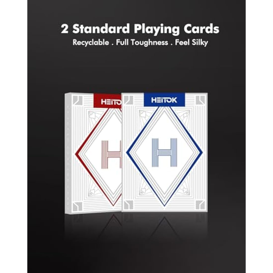 HEITOK Poker Set for Texas Hold'em with 300-Piece 11.5g Denominations Poker Chips, 5 Dice & 2 Decks in Portable Aluminum Case – Professional Blackjack Games (Age 8+)