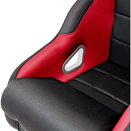 AutoStyle Sport seat 'K5' - Black/Red - Non-reclinable back-rest - incl. slides