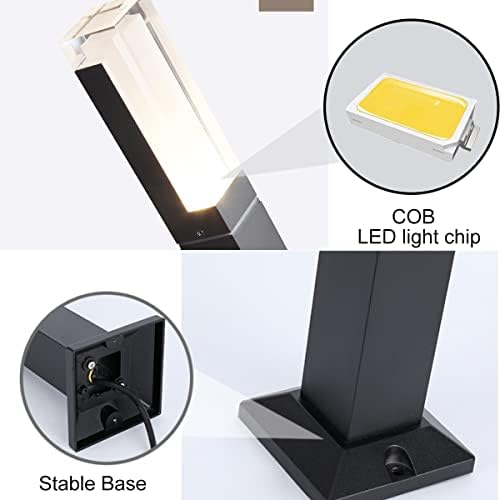 ZTWLEED 2 Pieces LED Outdoor Street Light,6W Black Outdoor Light Cube,Warm White 4000K IP65 Waterproof,60CM LED Outdoor Lighting for Paths Patio Garden Lawn Driveway Yard AC220V