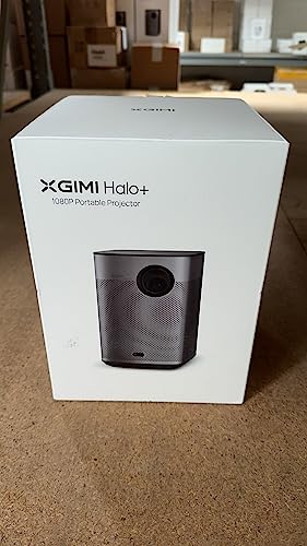 XGIMI Halo+ 1080P Portable Projector, 4K Input Supported, 700 ISO Lumens with Integrated Harman Kardon Speaker, Auto Focus&Keystone,ISA Technology, Android TV 10.0, Wireless Casting WiFi Bluetooth