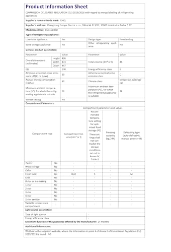 CHiQ FBM157L4EU, Fridge Freezer, 157L, 70/30, 12-Year Compressor Service, Low Frost, E, 39 dB, 48cm Wide 144cm Tall, Black
