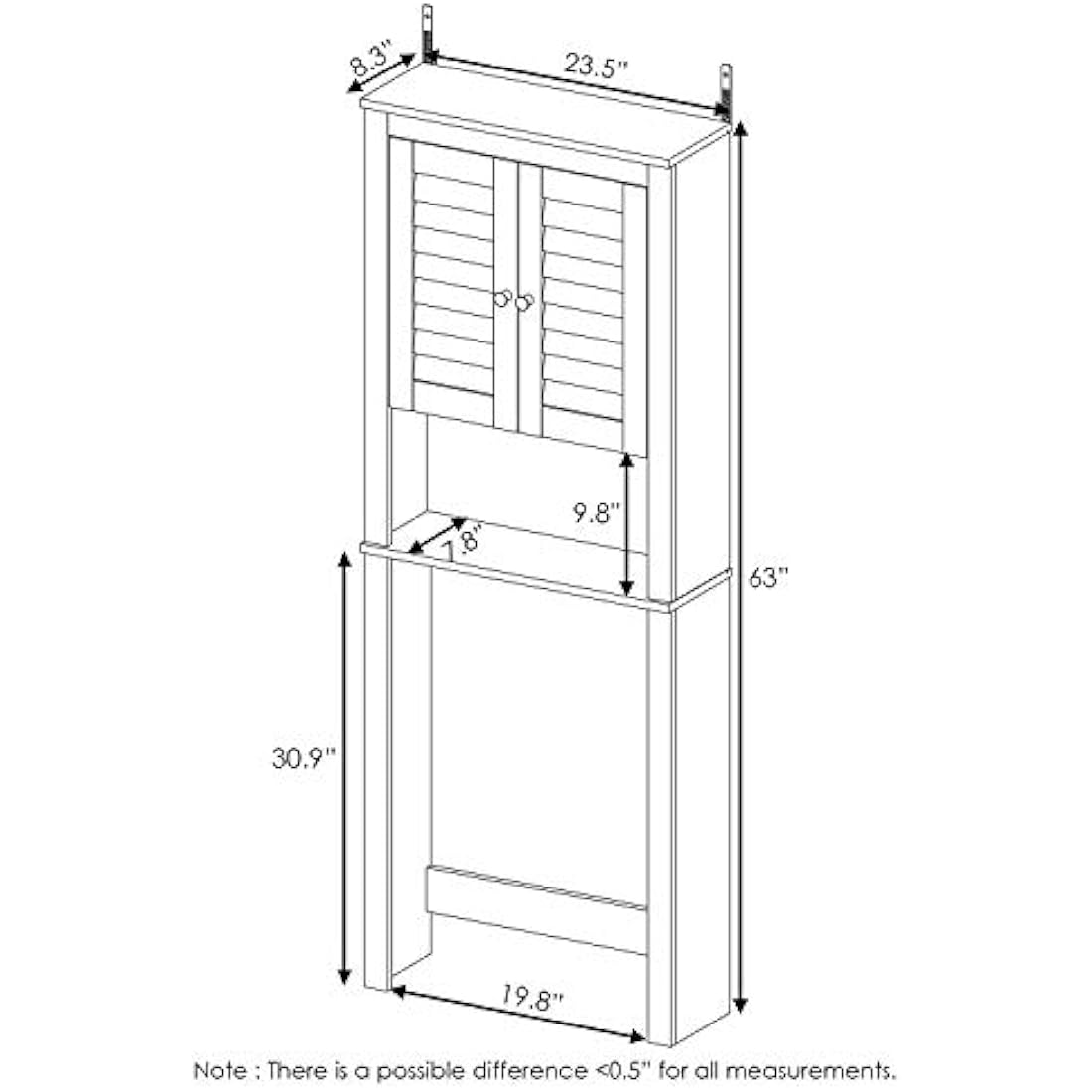 FURINNO Wall Mounted Cabinets, Wood, Espresso, one size