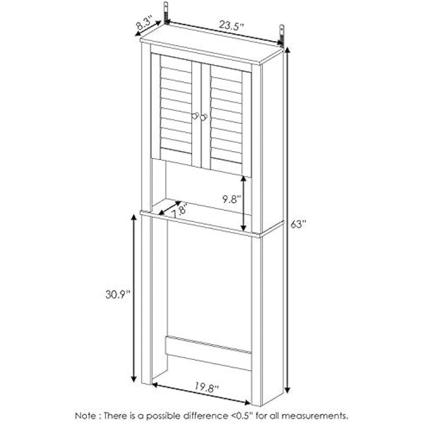 FURINNO Wall Mounted Cabinets, Wood, Espresso, one size