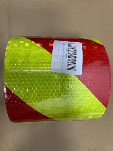 XFXIA Reflective Tape - Yellow & Black, 10cm x 20m, Waterproof, Self-Adhesive Warning Tape for Vehicles, Cars, Trailers, Outdoors