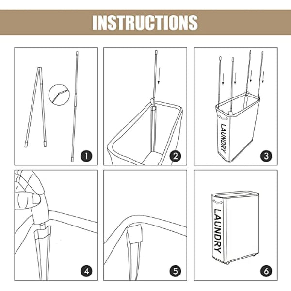 DOKEHOM 25-Inches Slim Laundry Basket on Wheels, Collapsible Rolling Laundry Hamper, Foldable Narrow Corner Clothes Storage Bins (Dark Grey)