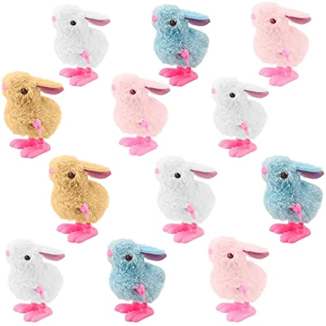 12pcs Easter Wind-Up Toy for Kids,Colour Wind Up Jumping Rabbit Toys Plush Rabbits Toys Mini Clockwork Toys for Kids Toys Easter Party Favors Gift Easter Basket Fillers