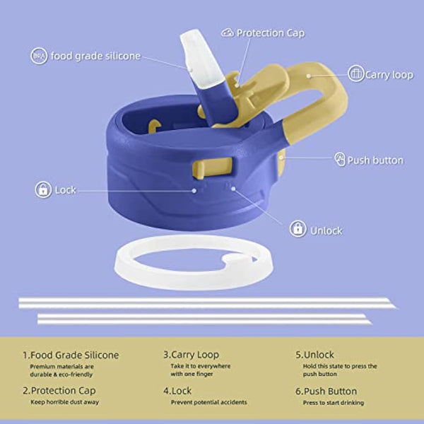 IDEUS Vacuum Insulated Water Bottle, Stainless Steel Double Wall Flask Metal Sports Canteen with Leak-Proof Screw Cap (Purple, 40oz (1140ml))