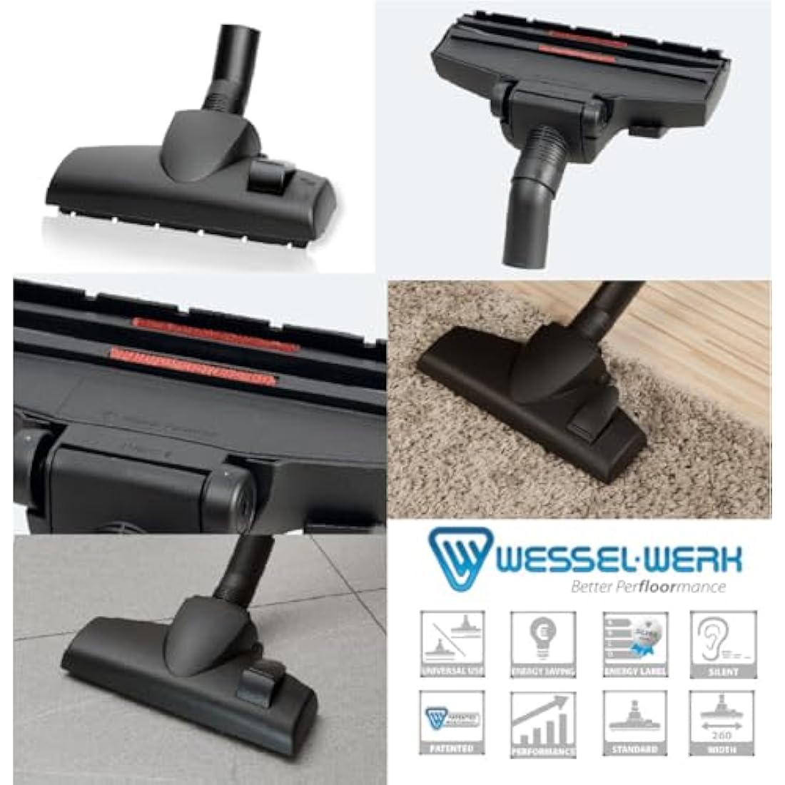 Akitas 800W Powerful Bagless Cylinder Vacuum Cleaner With German Wessel Werk Nozzle Head For Hard Floor & Carpet (C6)