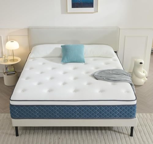 Hiimgo Single Mattress, Pocket Sprung Mattress with Soft Fabric, Medium Firm Mattress for Pressure and Back Pain Relief, Mattress in a Box