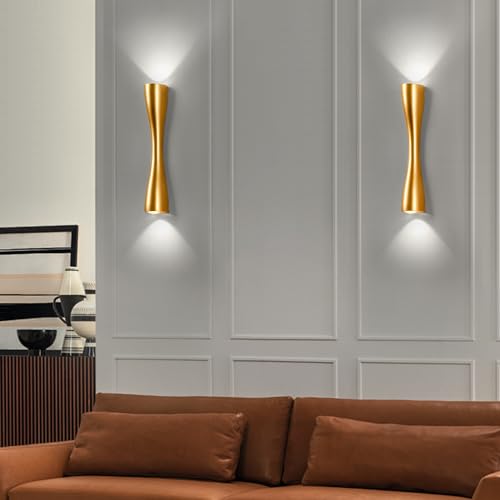 KRUIHAN Up and Down Wall Light Creative Gold Wall Lamp Modern Metal Interior Wall Lights LED Wall Lamp Wall Lighting Fixtures for Living