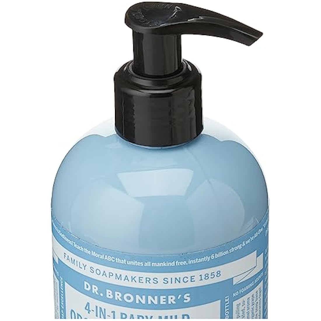 Dr Bronner’s 4-in-1 Organic Unscented Baby Sugar Soap, Made with Organic Oils, Sugar and Shikakai Powder, For Hands, Body, Face & Hair, Fair Trade Certified & Vegan Friendly, 335ml Recycled Pump Bottle