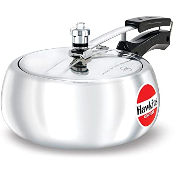 Hawkins Contura 3.5 Litre Pressure Cooker, Handi Cooker, Silver (HC35)