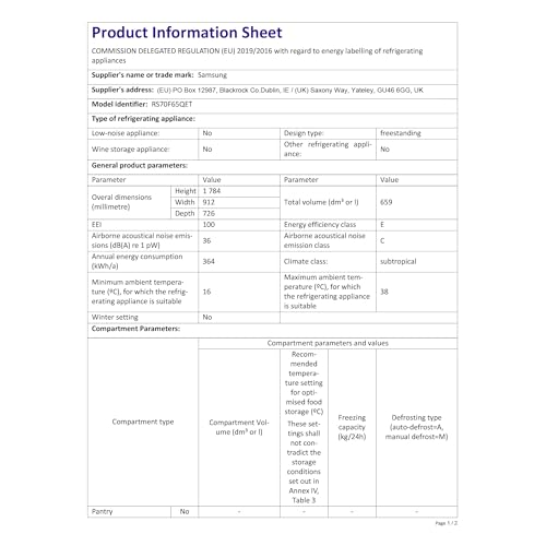 Samsung American Style Fridge Freezer with SpaceMax Technology, Power Cool and Power Freeze Technology, Black, RS62DG5003B1E