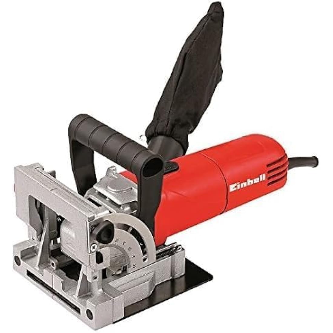 Einhell TC-BJ 900 Biscuit Jointer | 860W Plate Joiner With 100mm Mini Circular Saw Cutter, Variable Cutting Depth (Max 14mm) | Biscuit Joiner With Dust Extraction For Woodworking , Red