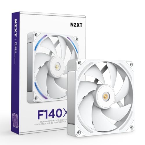NZXT F420 RGB Core - 420mm Single-Frame Fan Unit with 3 x 140mm RGB Fans - Speed & Lighting Control - High Static Pressure & Airflow - Fluid Dynamic Bearings - 8 aRGB LEDs Per Fan - White