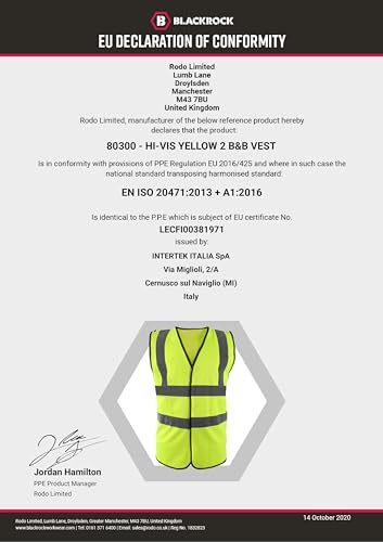 Blackrock Yellow & Orange Hi Vis Vests, High Vis Vests, Hi Vis Jackets, Rail Orange, High Visibility, Safety, Reflective, Hivisible PPE, Hi Viz, Security, Workwear, Mens Womens Sizes Small - 6XL